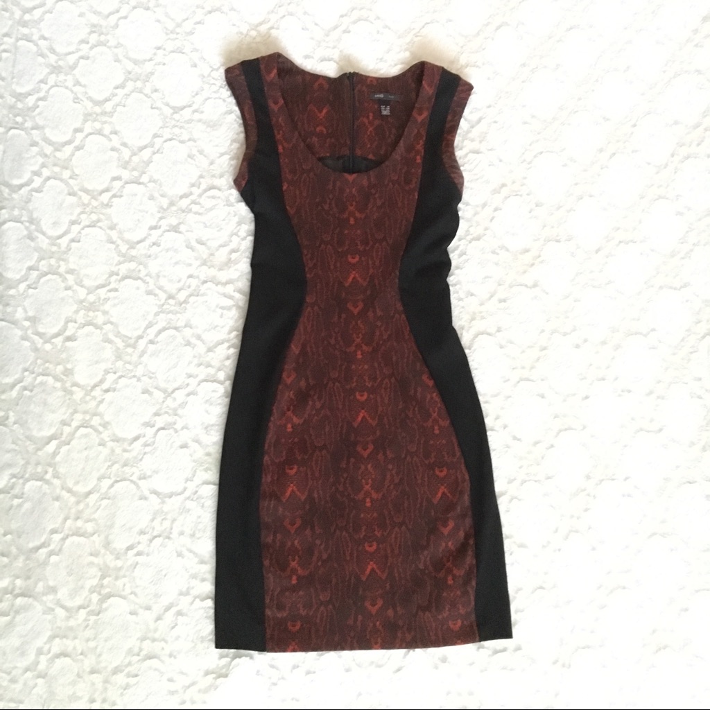 Mango Python Print Sheath Dress